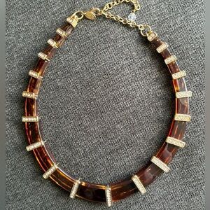 Kiam Family Faux Tortoiseshell Lucite Choker Collar Necklace Lia Sophia Preowned